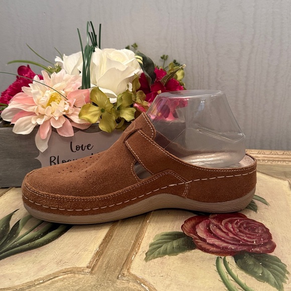 Ledi Anatomic 402 Suede Leather Clogs Tan EU Sz 39 - Picture 5 of 15